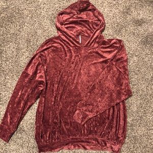 Free People Slouchy Velour Hoodie